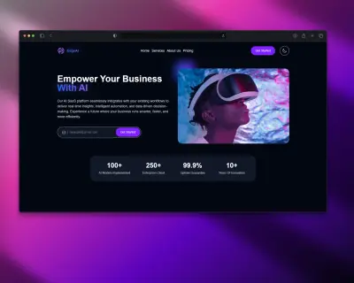 صفحة هبوط حديثة مع حركات تفاعلية