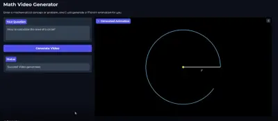 مولد فيديوهات تعليمية للرياضيات باستخدام الذكاء الاصطناعي