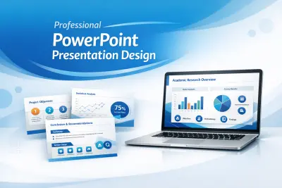 تصميم عرض PowerPoint احترافي لبحث جامعي (11 شريحة)