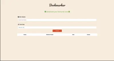 تطبيق ويب لحفظ وإدارة الروابط المفضلة (Bookmarker App