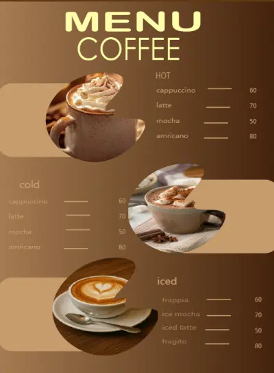 تصميم منيو كافيه