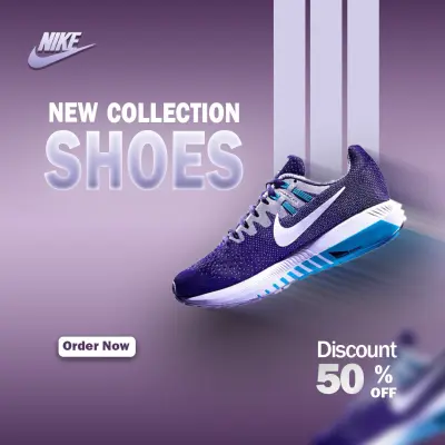 تصميم إعلان تجاري احترافي لعلامة تجارية رياضية (Nike) - Social Media Post