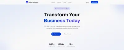 تصميم صفحة هبوط احترافية لشركة خدمات رقمية (Landing Page)