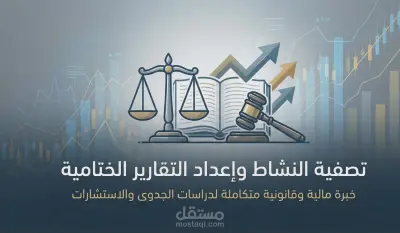 صورة العمل متخصص في دراسة الجدوي والتصفيه القانونيه و الماليه للشركات والاستشارات