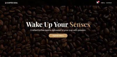 صفحة هبوط (Landing Page) عصرية وجذابة لكافيه مختص.