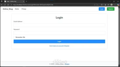 تطبيق ويب متكامل (Full-Stack) لإدارة مشاريع العملاء باستخدام ASP.NET Core و Entity Framework