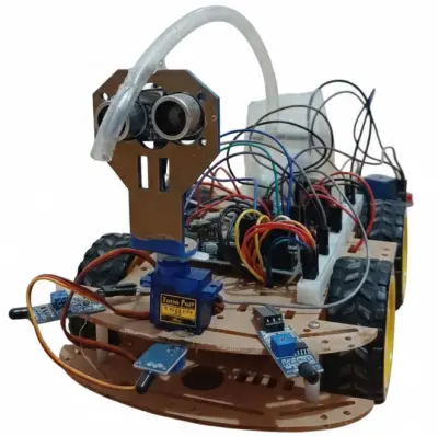 تصميم وتطوير روبوت إطفاء حرائق ذاتي مع نظام تجنب عوائق ذكي