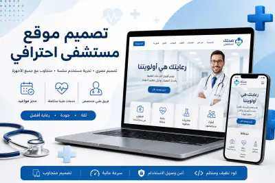 تصميم صفحة هبوط احترافية لموقع مستشفى (Landing Page)