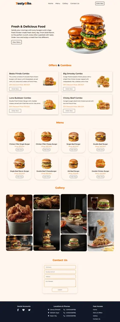 برمجة وتصميم متجاوب لموقع تاستي بايت