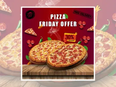 تصميم إعلان ترويجي لعلامة PizzaHut