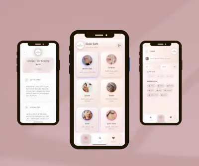 تطبيق Glow Safe Flutter لإدارة وعرض منتجات العناية بالبشرة والشعر بأمان