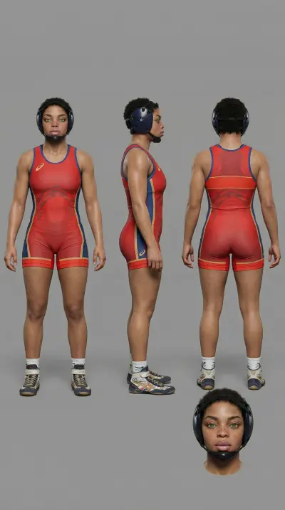 AI Animation Female Wrestler vs Bear Wrestling Scene