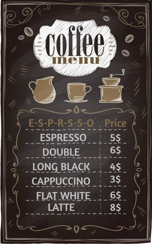 coffee menu