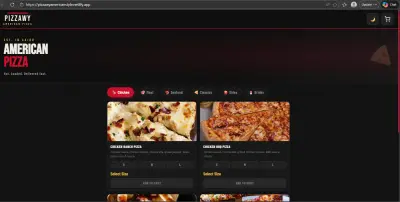 Pizzawy’s American Pizza – Web App