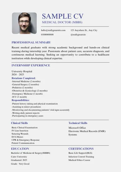 Professional Medical CV Design