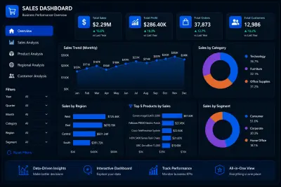 صورة العمل Power BI Sales Dashboard for Business Performance Analysis