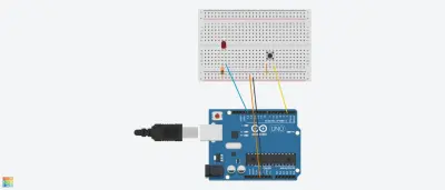 محاكاة دائرة تحكم رقمية (Digital I/O) باستخدام Arduino على بيئة Tinkercad