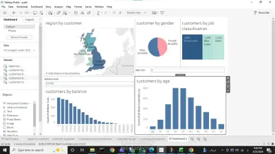 تصميم لوحة تحكم تفاعلية لبيانات عملاء البنوك باستخدام Tableau