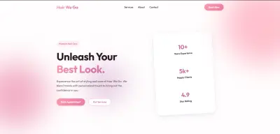 Landing Page for Hair Salon