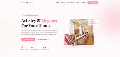 Landing Page for Nair Salon