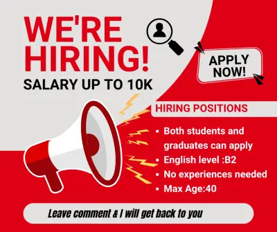 Catchy photo post for recruitment