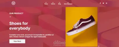 تصميم وتطوير واجهة متجر أحذية احترافية (Responsive Landing Page)