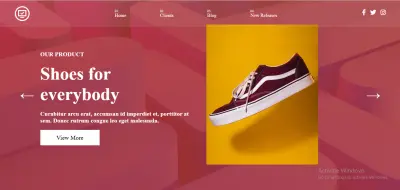 واجهة متجر إلكتروني لبيع الأحذية (Shoes Store UI)