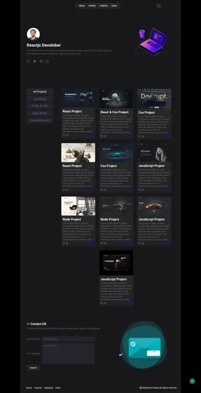 موقع شخصي احترافي باستخدام React