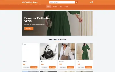متجر إلكتروني متكامل —My Clothing Store Responsive E-commerce Web Application