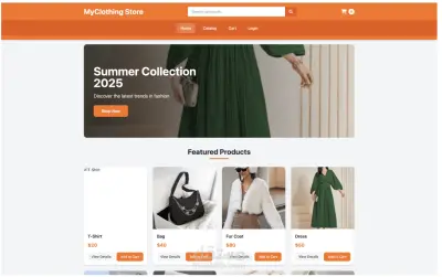 متجر إلكتروني متكامل — ClothingStore E-commerce Web Application