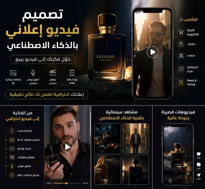 صورة العمل تصميم فيديوهات  بالذكاء الاصطناعي