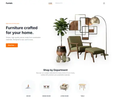 تصميم وتطوير متجر إلكتروني حديث لبيع الأثاث (Furniture / E-commerce Website)