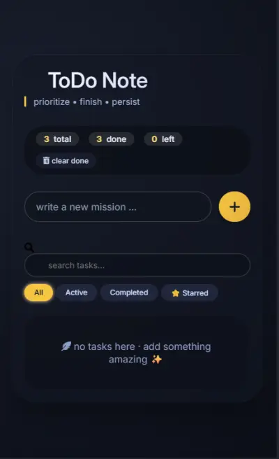 Responsive To-Do List Application Built with Vanilla JavaScript & HTML