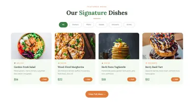 تحويل تصميم مطعم احترافي إلى صفحة HTML وCSS متجاوبة