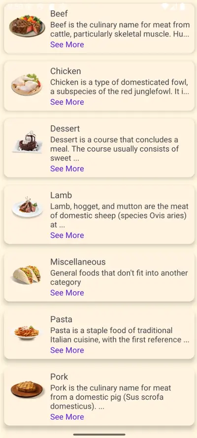 صورة العمل Food Recipes App using API (Android - Kotlin)