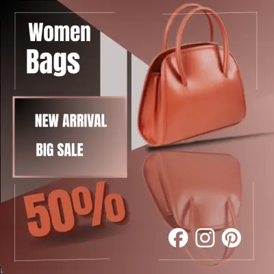 بوست تسويقي لبراند حقيبة يد فاخرة