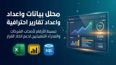 تصميم لوحة مؤشرات أداء تفاعلية (Dashboard) لتحليل المبيعات والأرباح باستخدام Power BI & Excel