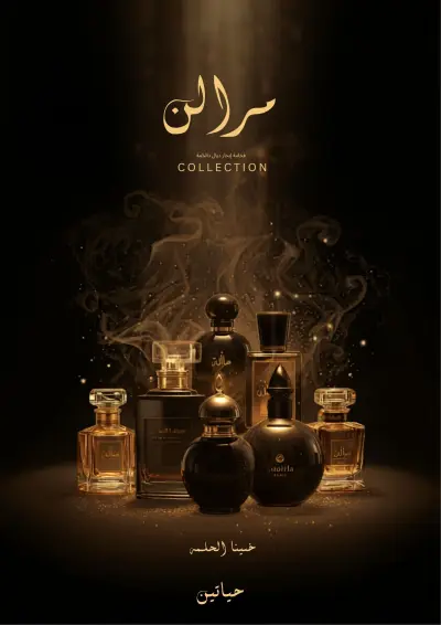 تصميم اعلان لماركه عطور جذاب وقوي