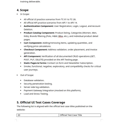 QA Test Plan — Automation Exercise E-Commerce | Manual & API Testing