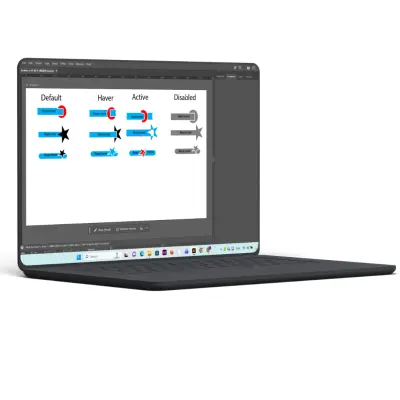 عمل اشكال لاربعة مراحل لل button