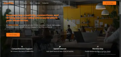 CreatiVibe-صفحة هبوط عصرية لمساحات العمل المشتركة