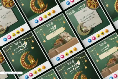 تصميم بوسترات سوشيال ميديا لحمله ترويجيه بمناسبه رمضان