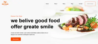 تصميم موقع الإلكترونية لمطعم باستخدام html و css