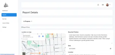 Dashboard لإدارة بلاغات المدينة