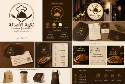 تصميم هوية بصرية احترافية لمطعم بطابع فاخر وأصيل