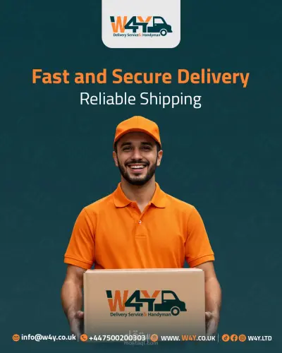 تصاميم سوشيال ميديا احترافية لشركة شحن وخدمات لوجستية في بريطانيا (W4Y).