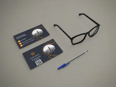 تصميم بطاقة عمل (Business Card) احترافية لهوية مهندس معماري.