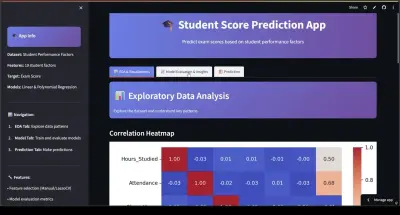 تطبيق توقع درجات الطلاب (Student Score Prediction App)