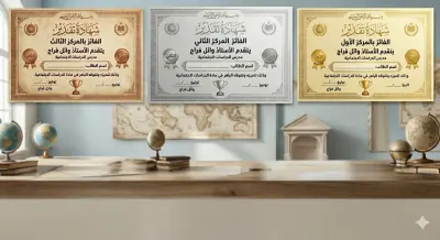 : تصميم شهادة تقدير برونزية مميزة للمركز الثالث