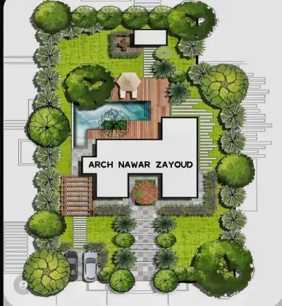 تصميم لاندسكيب لمباني عامة وتخطيط الموقع العام